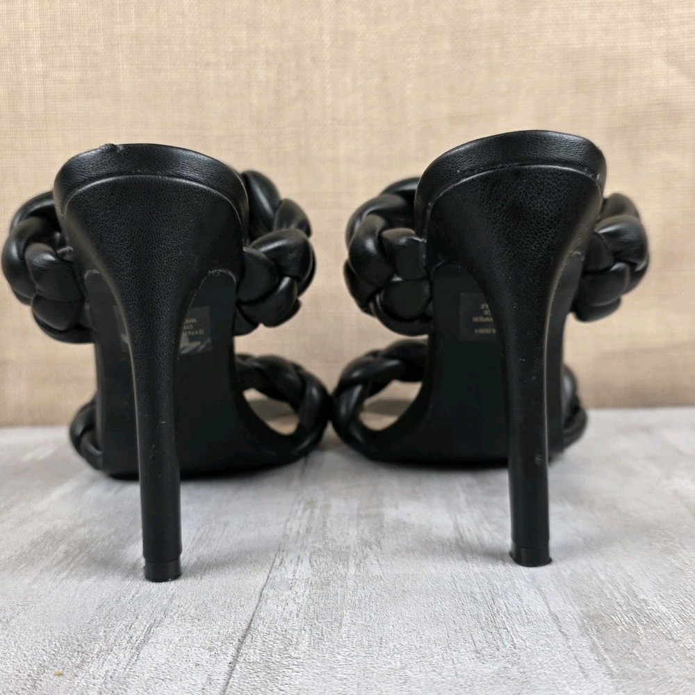 Steve Madden Women's Kenley Heeled Sandal‎ Black 8M Stiletto Braided Disco Party - Picture 7 of 10